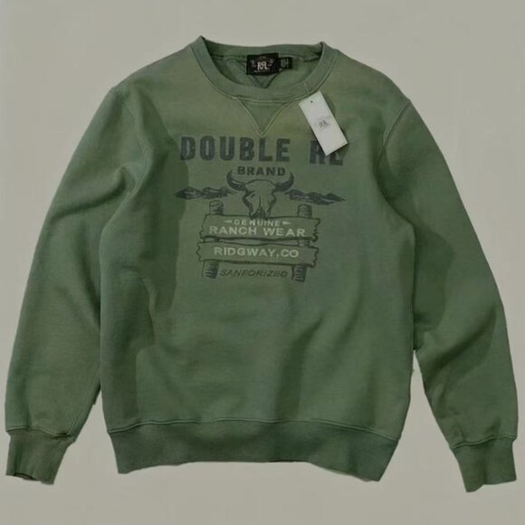 Polo Ralph Lauren Men's Double RL Ranch Logo Buffalo Fleece Sweatshirt - Picture 8 of 12